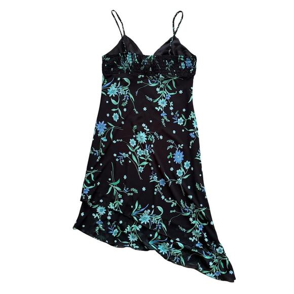 VTG Fashion Bug Floral Asymmetrical Dress Sz 10 12 Y2K 90s Vintage Fairy dainty - Picture 12 of 13